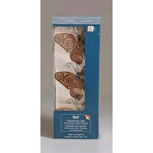 Pier 1 Umbrella Pole Light Battery Op 5Ft Cord 3 Butterfly Lights 6 Hr Timer NIB